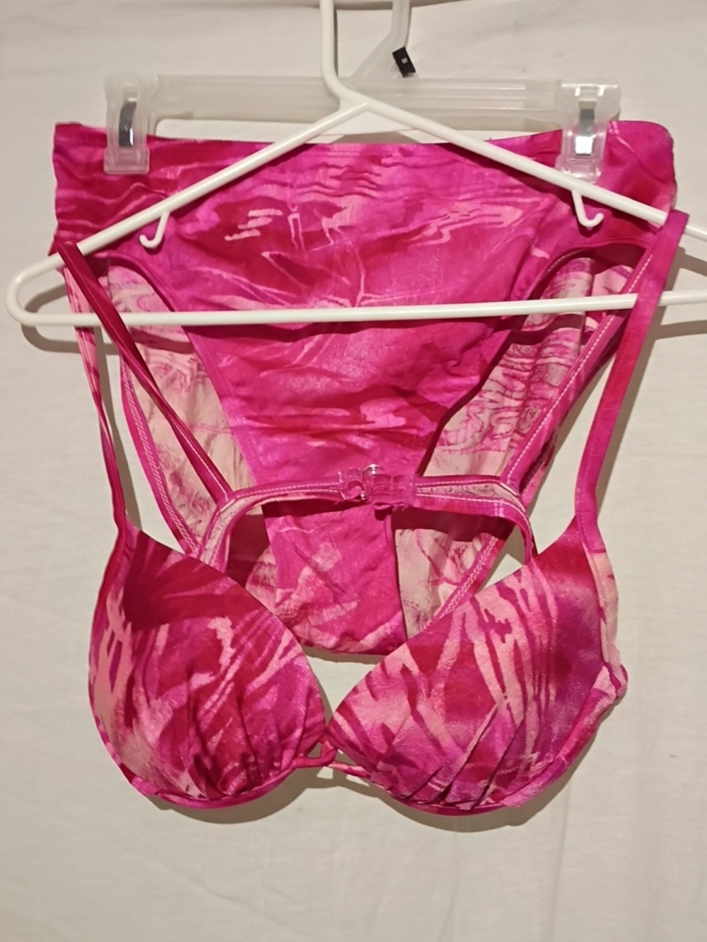 Athena Hot Pink Patterned Bikini Set, sz 12, NWOT